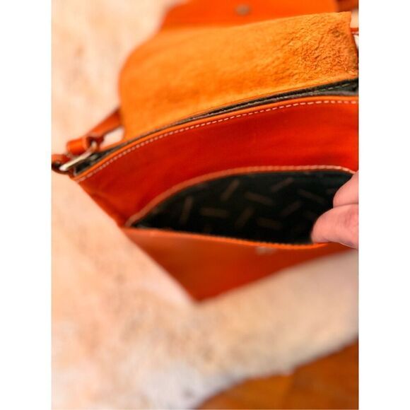 Vintage Azzurra Pelletterie Brown Leather Satchel Shoulder Crossbody Pur… - Picture 5 of 9